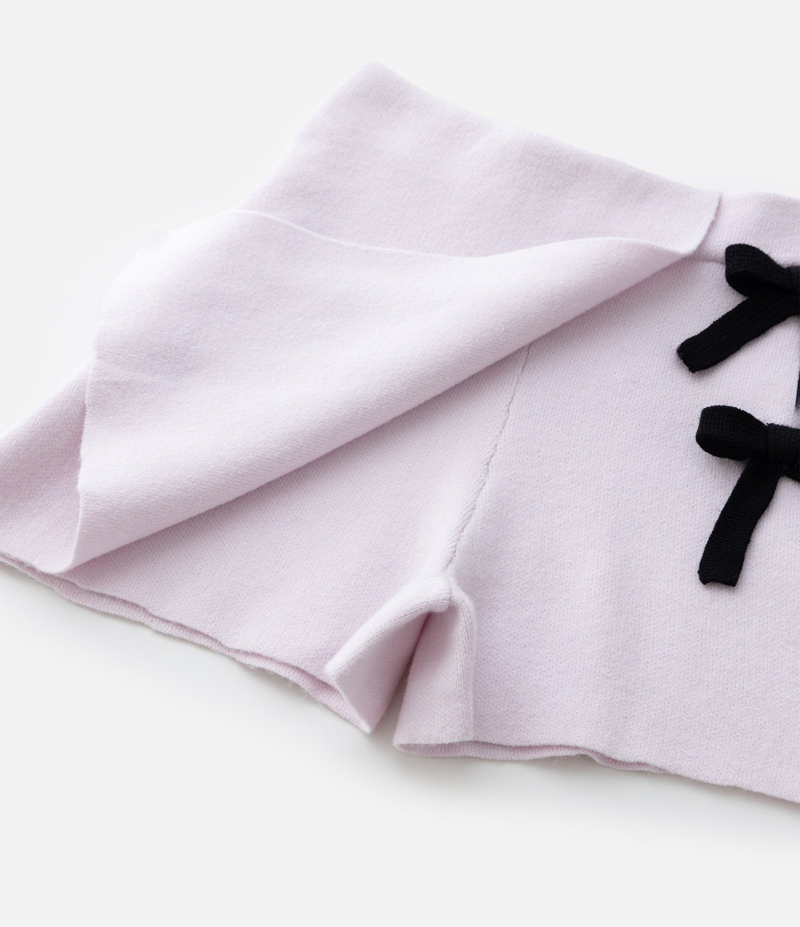 Short Saia Infantil com Laços Aplicados – Tam 1 a 5/6 Anos Rosa Claro 4