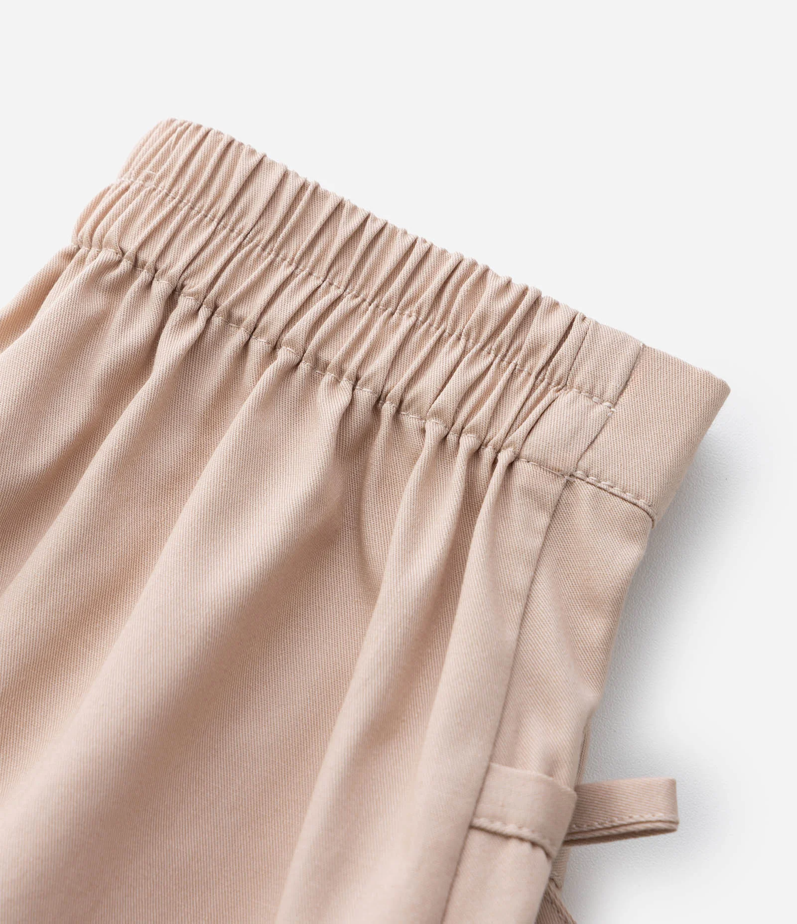 Short Saia Infantil em Algodão com Pregas e Laços – Tam 1 a 6 Anos Bege Claro 4