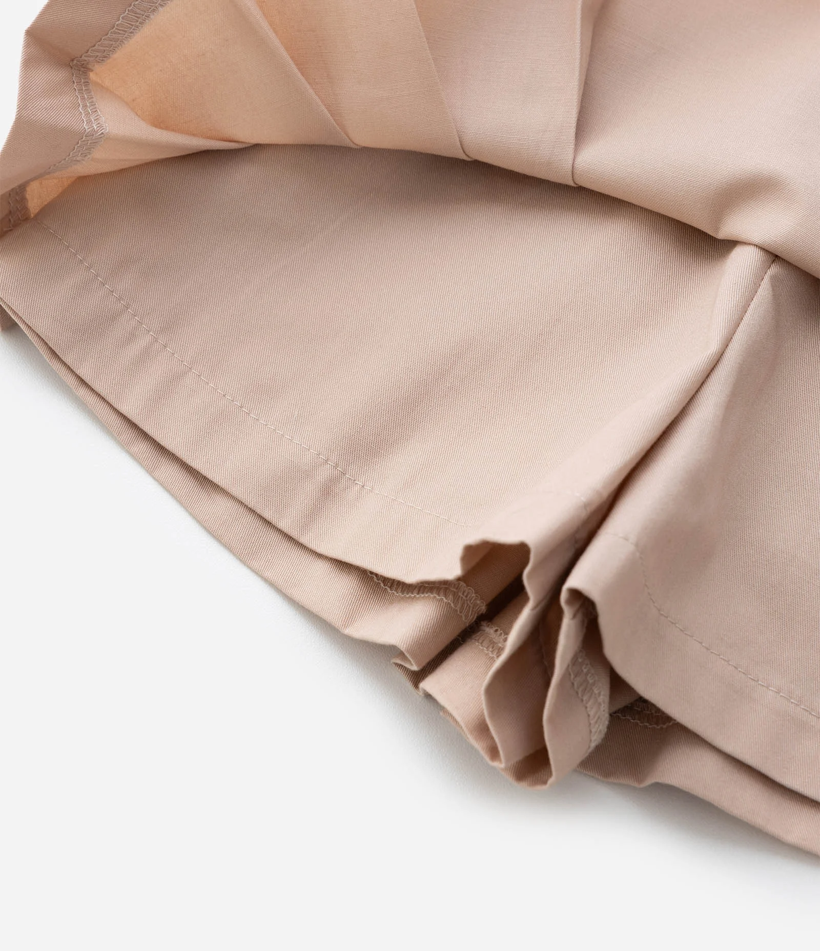 Short Saia Infantil em Algodão com Pregas e Laços – Tam 1 a 6 Anos Bege Claro 7