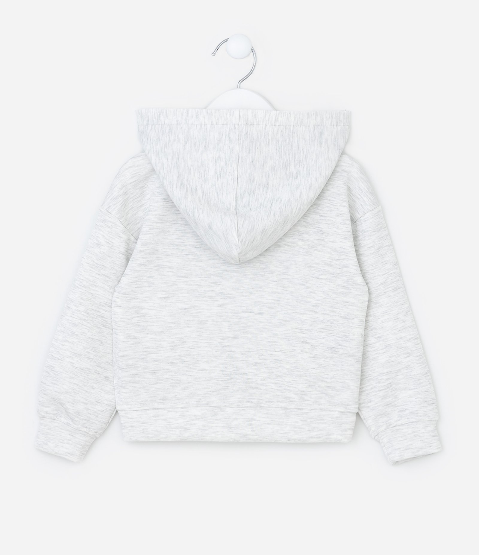 Casaco Infantil com Bordado de Coração – Tam 1 a 5/6 Anos Cinza Claro 3