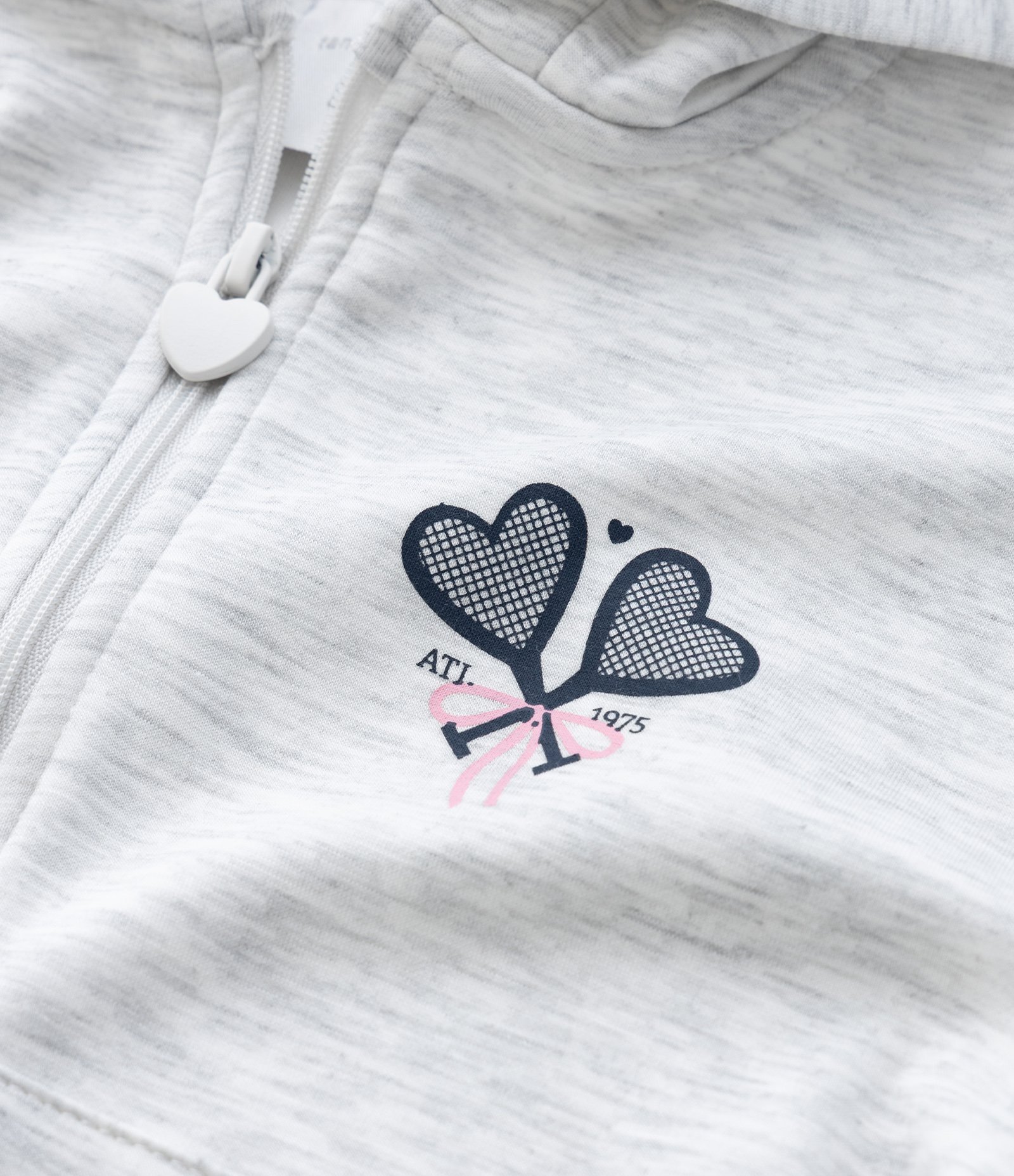 Casaco Infantil com Bordado de Coração – Tam 1 a 5/6 Anos Cinza Claro 8