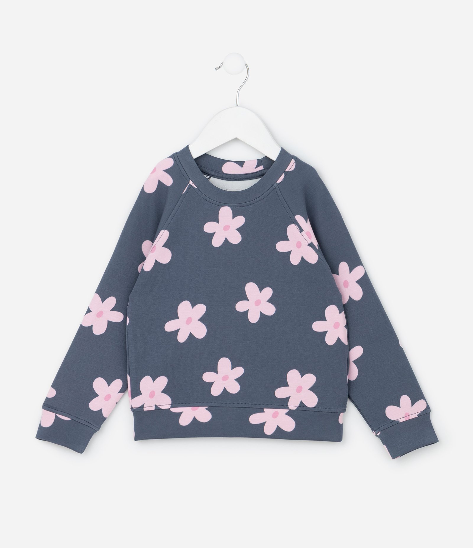 Casaco Infantil em Moletom com Estampa Floral Bold – Tam 1 a 5/6 Anos Cinza Chumbo 2