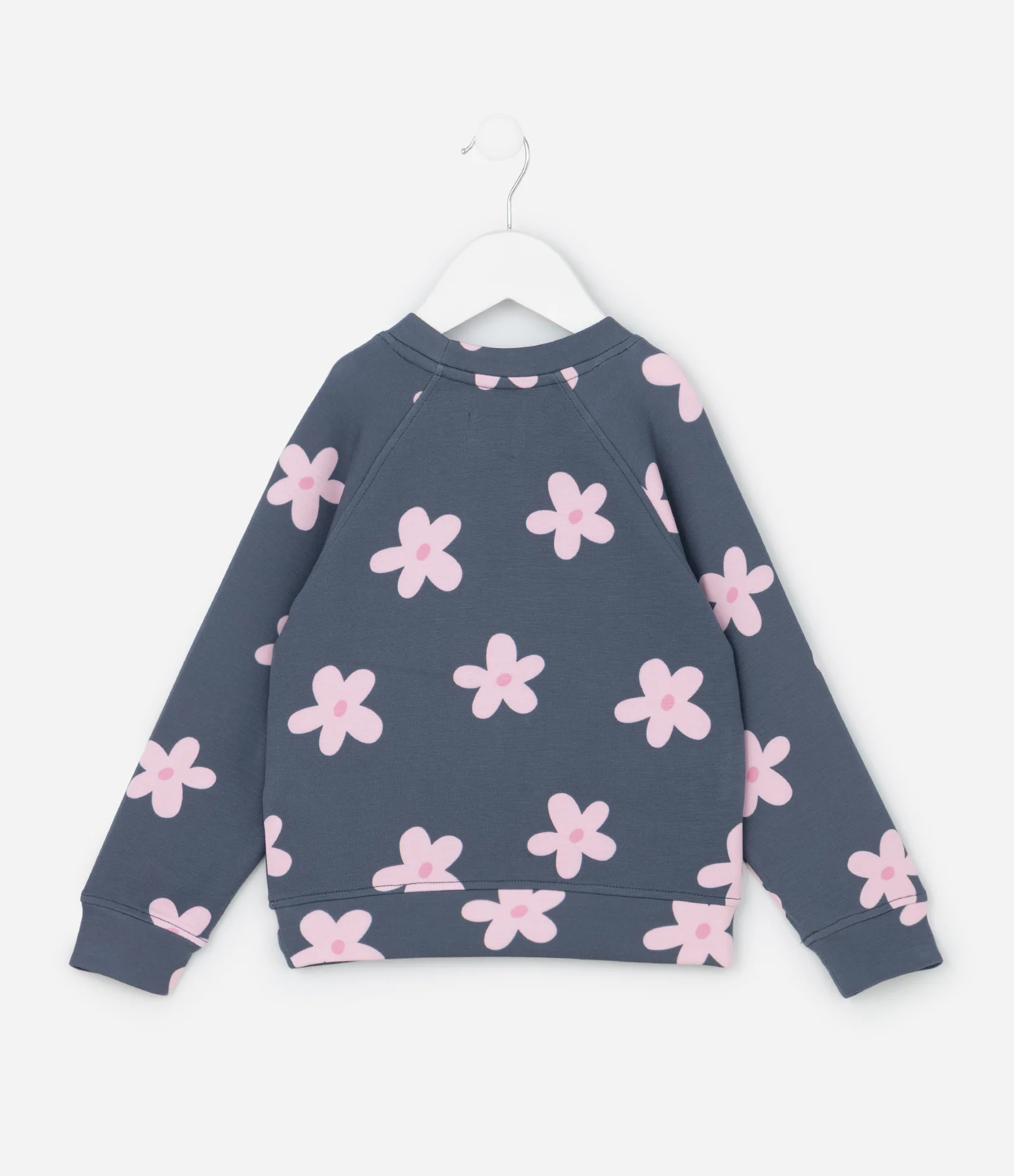 Casaco Infantil em Moletom com Estampa Floral Bold – Tam 1 a 5/6 Anos Cinza Chumbo 3