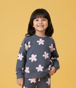 Casaco Infantil em Moletom com Estampa Floral Bold – Tam 1 a 5/6 Anos