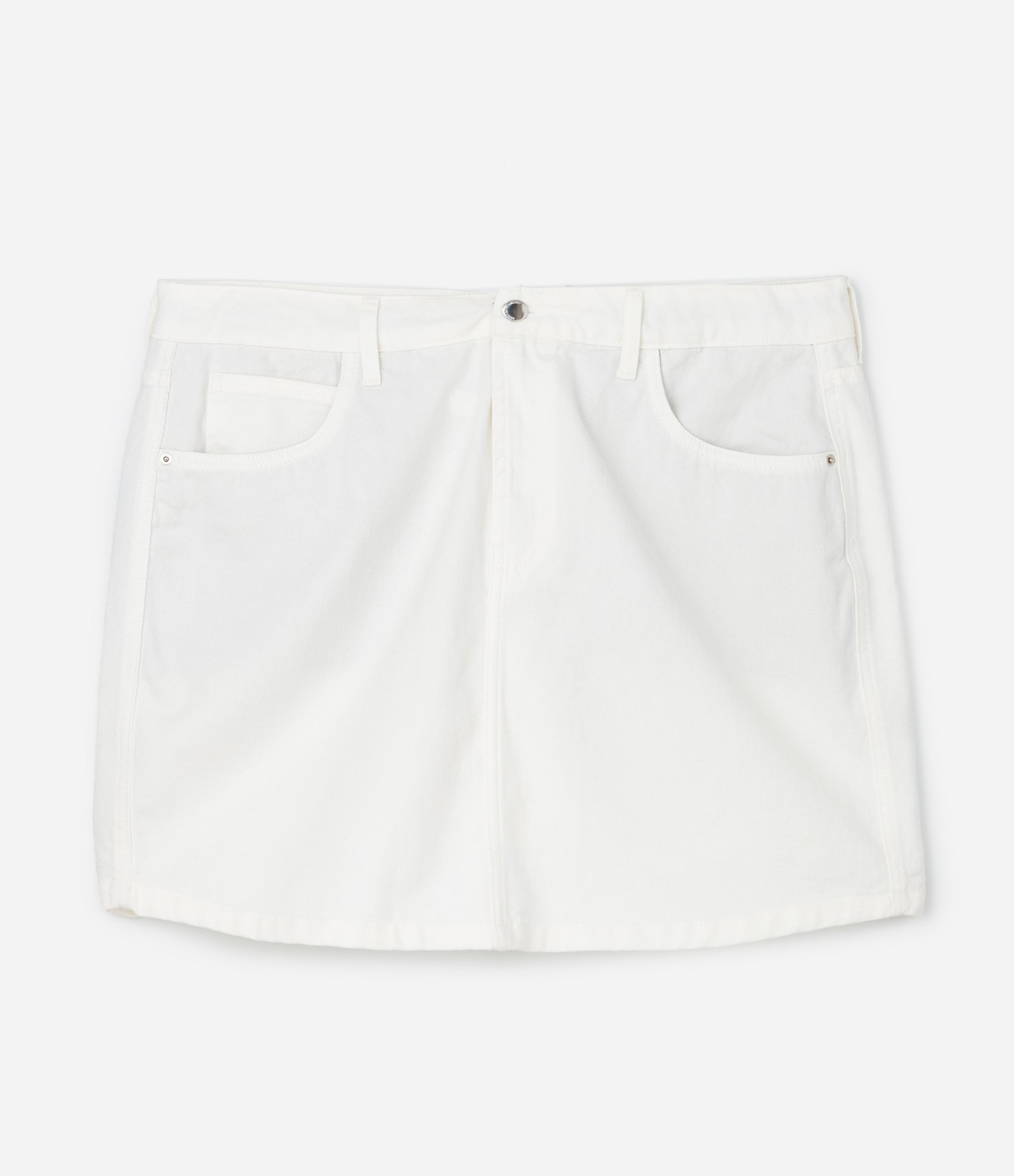 Saia Curta em Jeans com Bolsos Curve & Plus Size Branco 6