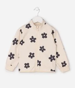 Jaqueta Infantil Manga Longa Estampa Floral - Tam 1 a 6 Anos