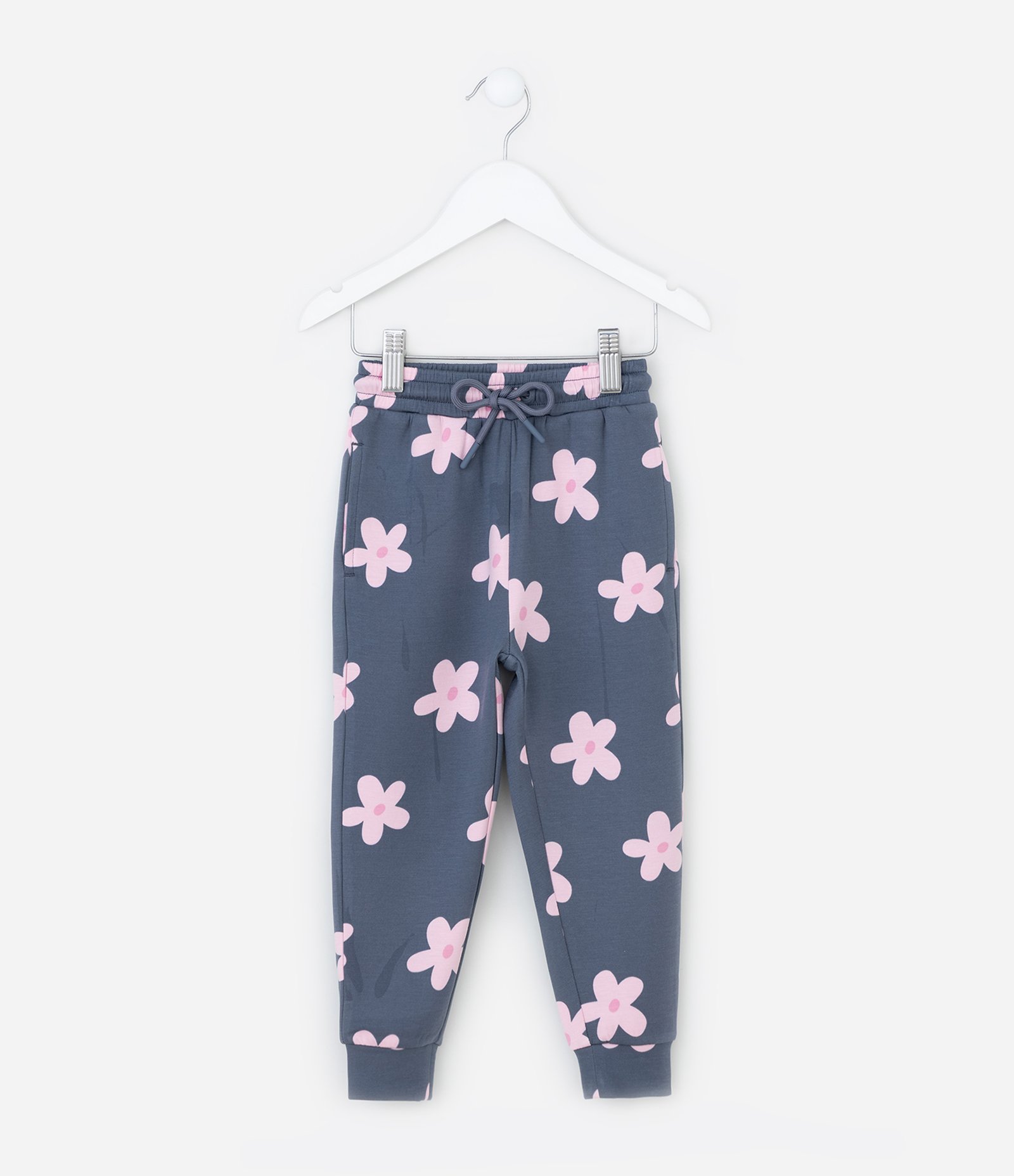 Calça Infantil Jogger em Moletom com Estampa Floral Bold – Tam 1 a 5/6 Anos Cinza Chumbo 1