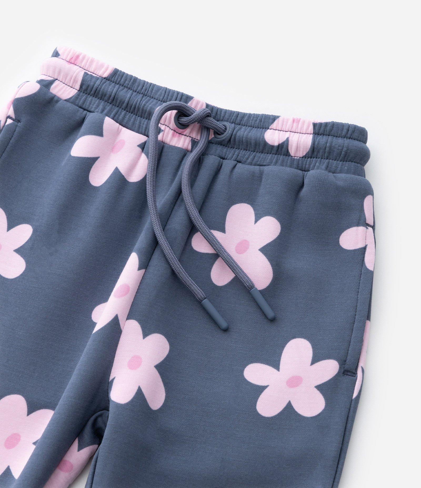 Calça Infantil Jogger em Moletom com Estampa Floral Bold – Tam 1 a 5/6 Anos Cinza Chumbo 6
