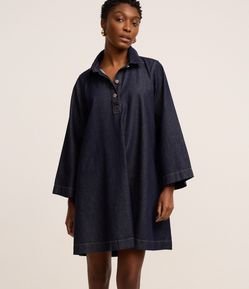 Vestido Curto Evasê em Jeans