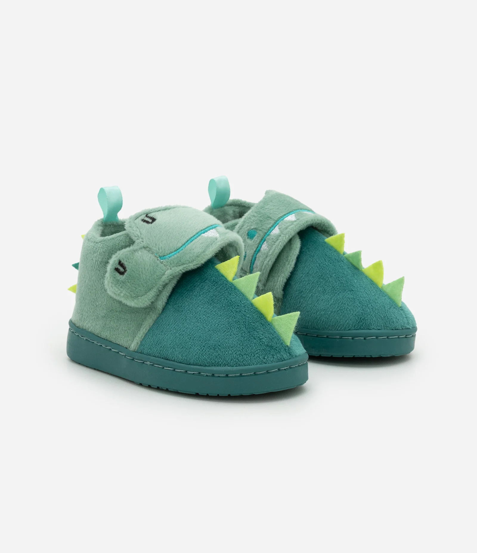 Pantufa Infantil Fechada com Cristas de Dinossauro – Tam 19 a 28 Verde 1
