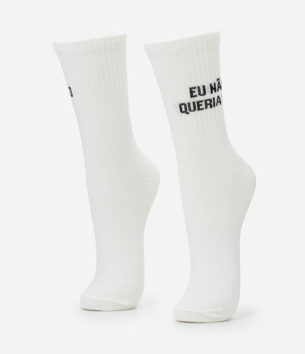 Meia Cano Alto em Algodão com Desculpe o Atraso