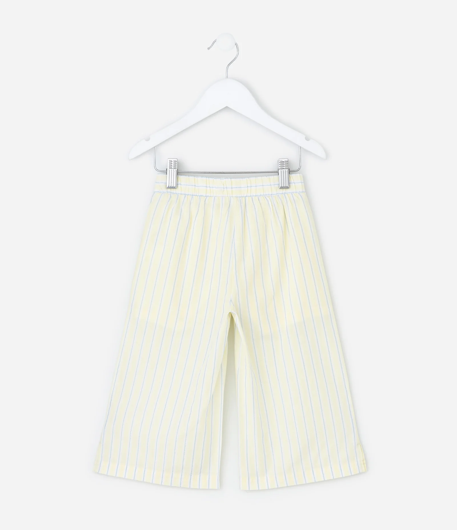 Calça Infantil em Tricoline Listrada com Bolsos  – Tam 1 a 5/6 Anos Amarelo Claro 2