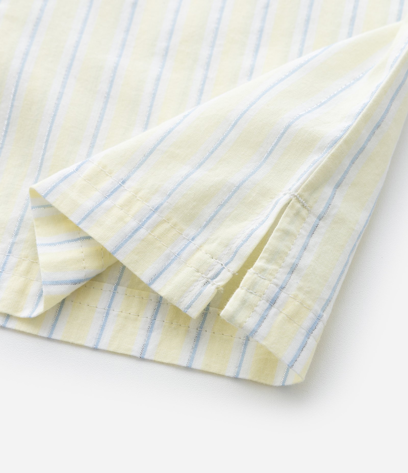 Calça Infantil em Tricoline Listrada com Bolsos  – Tam 1 a 5/6 Anos Amarelo Claro 4