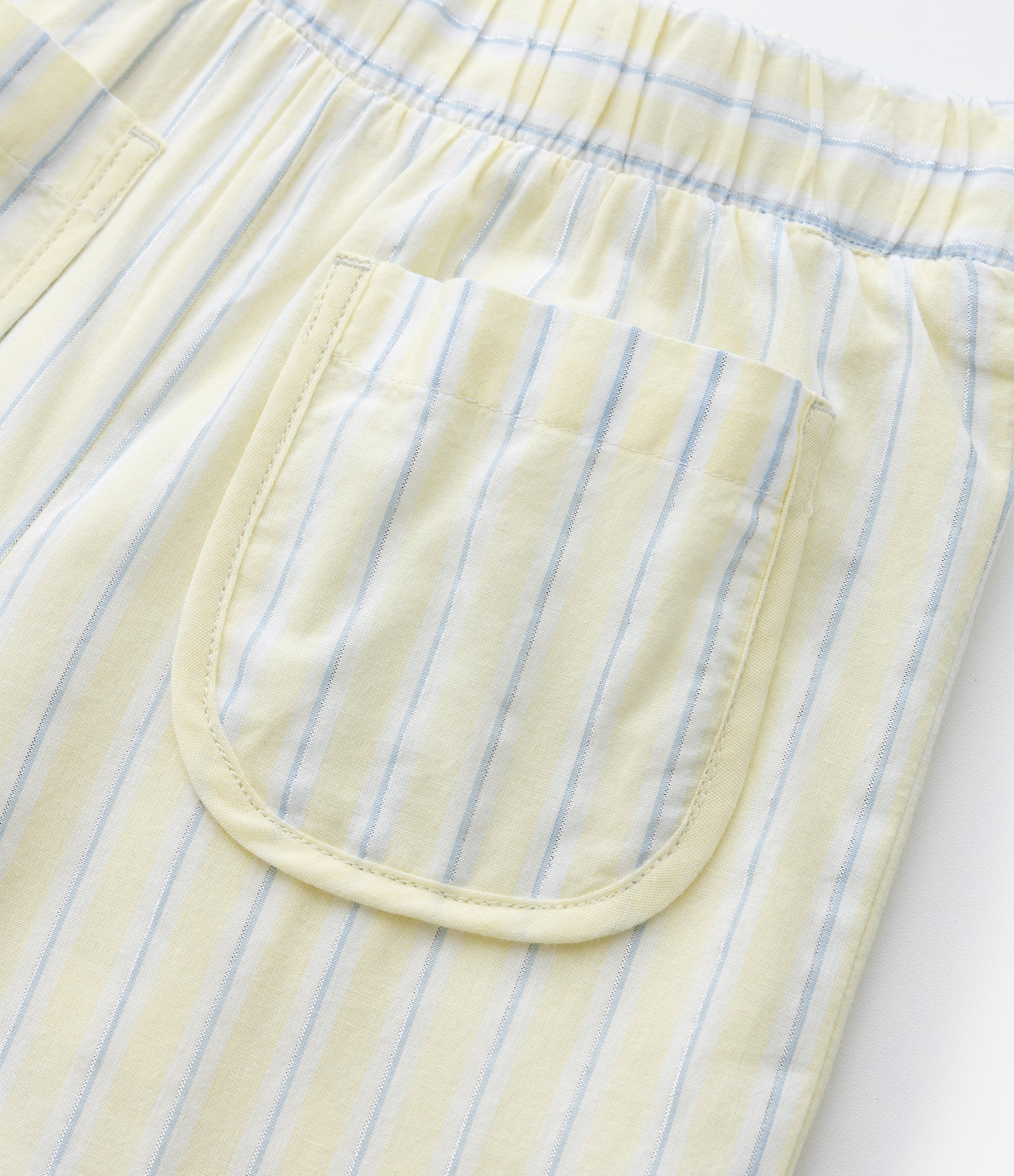 Calça Infantil em Tricoline Listrada com Bolsos  – Tam 1 a 5/6 Anos Amarelo Claro 6