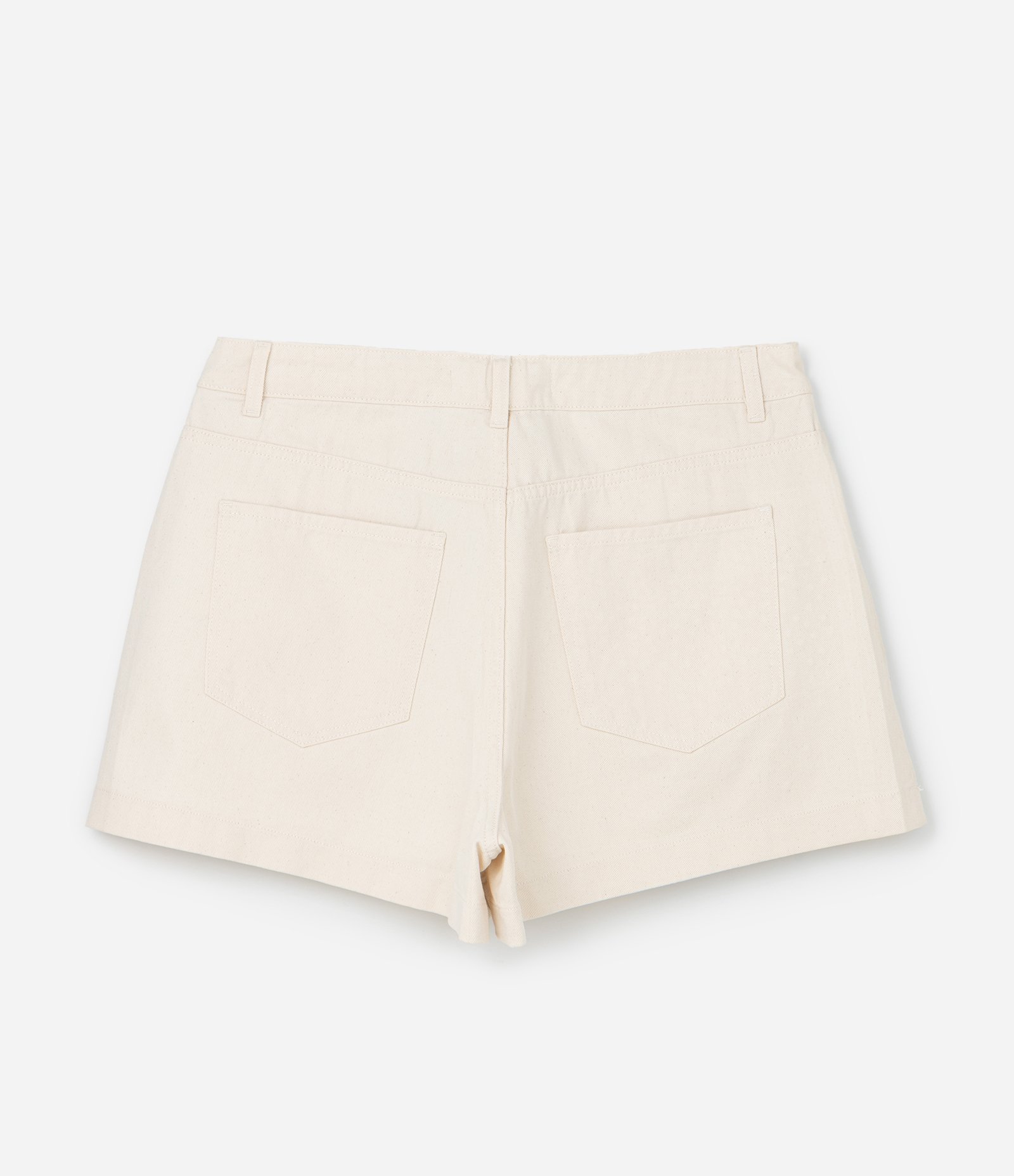 Short Mom em Sarja com Strass Curve & Plus Size Off White 7