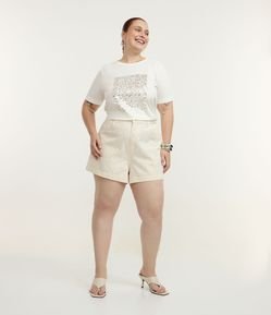 Short Mom em Sarja com Strass Curve & Plus Size