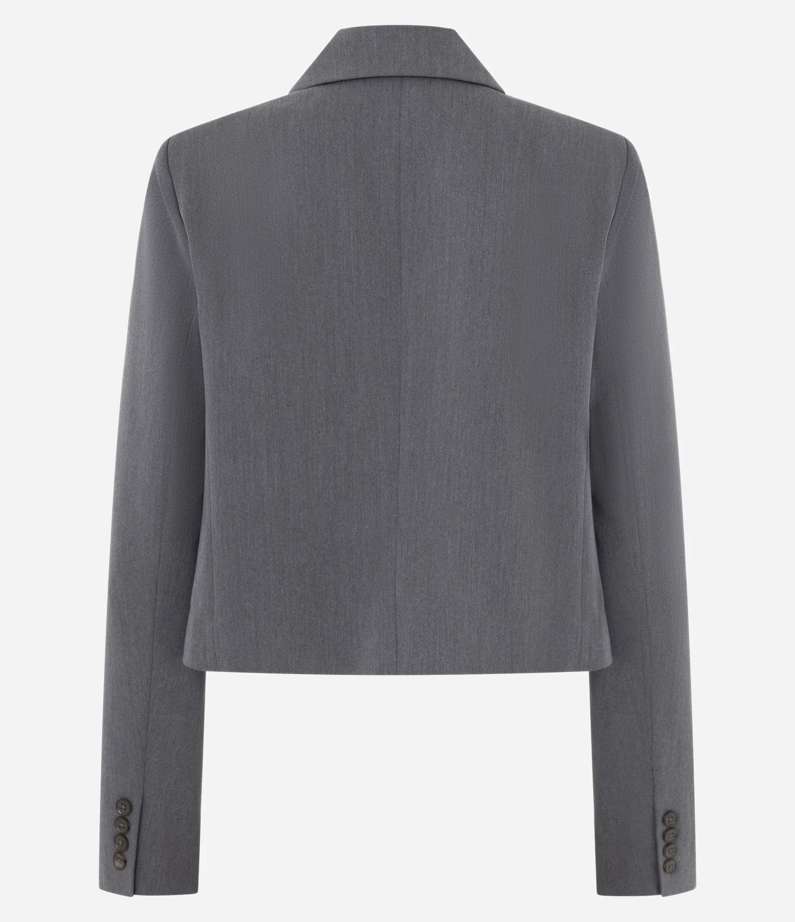 Blazer Curto Alfaiataria com Lapela Estruturada Cinza 2