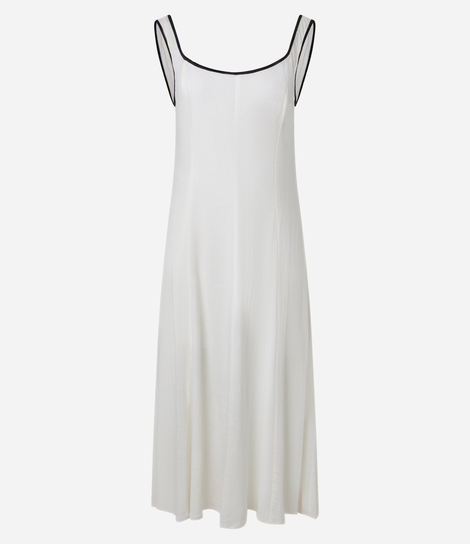 Vestido New Midi com Cava Contrastante Branco 5