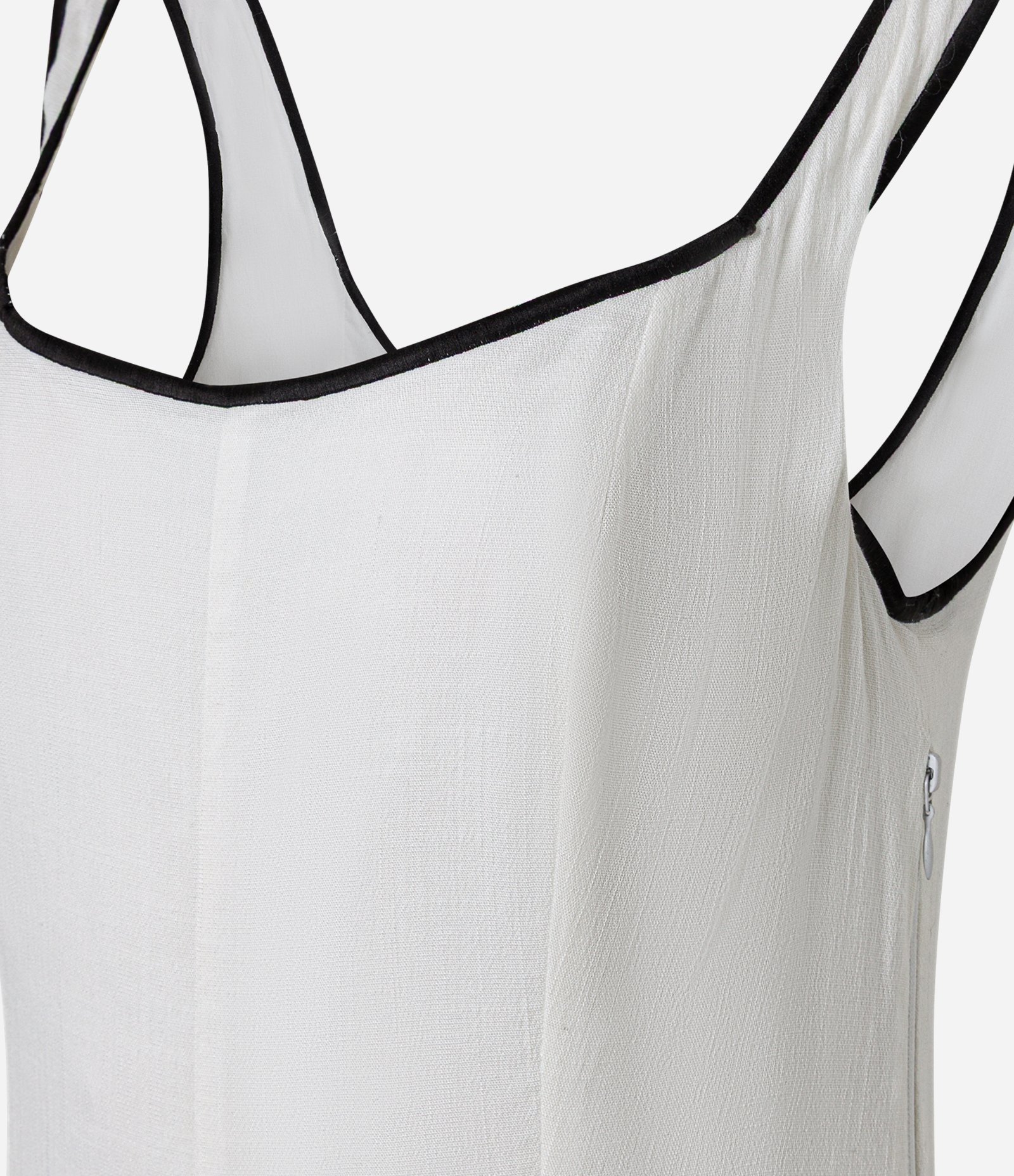 Vestido New Midi com Cava Contrastante Branco 6