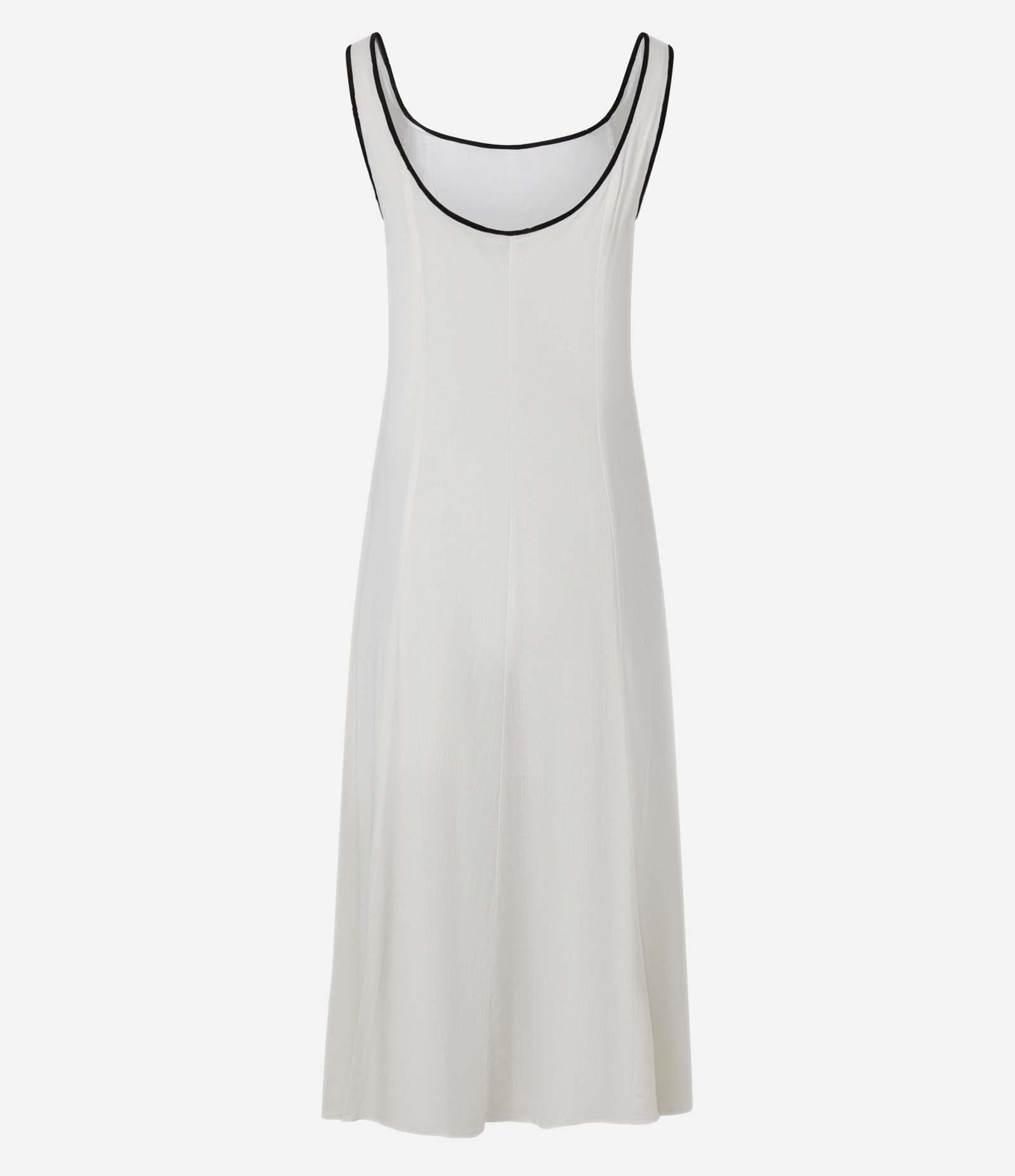 Vestido New Midi com Cava Contrastante Branco 7