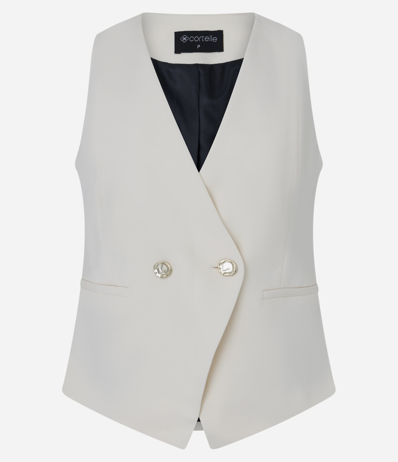 Colete em Alfaiataria com Decote em V Creme 5