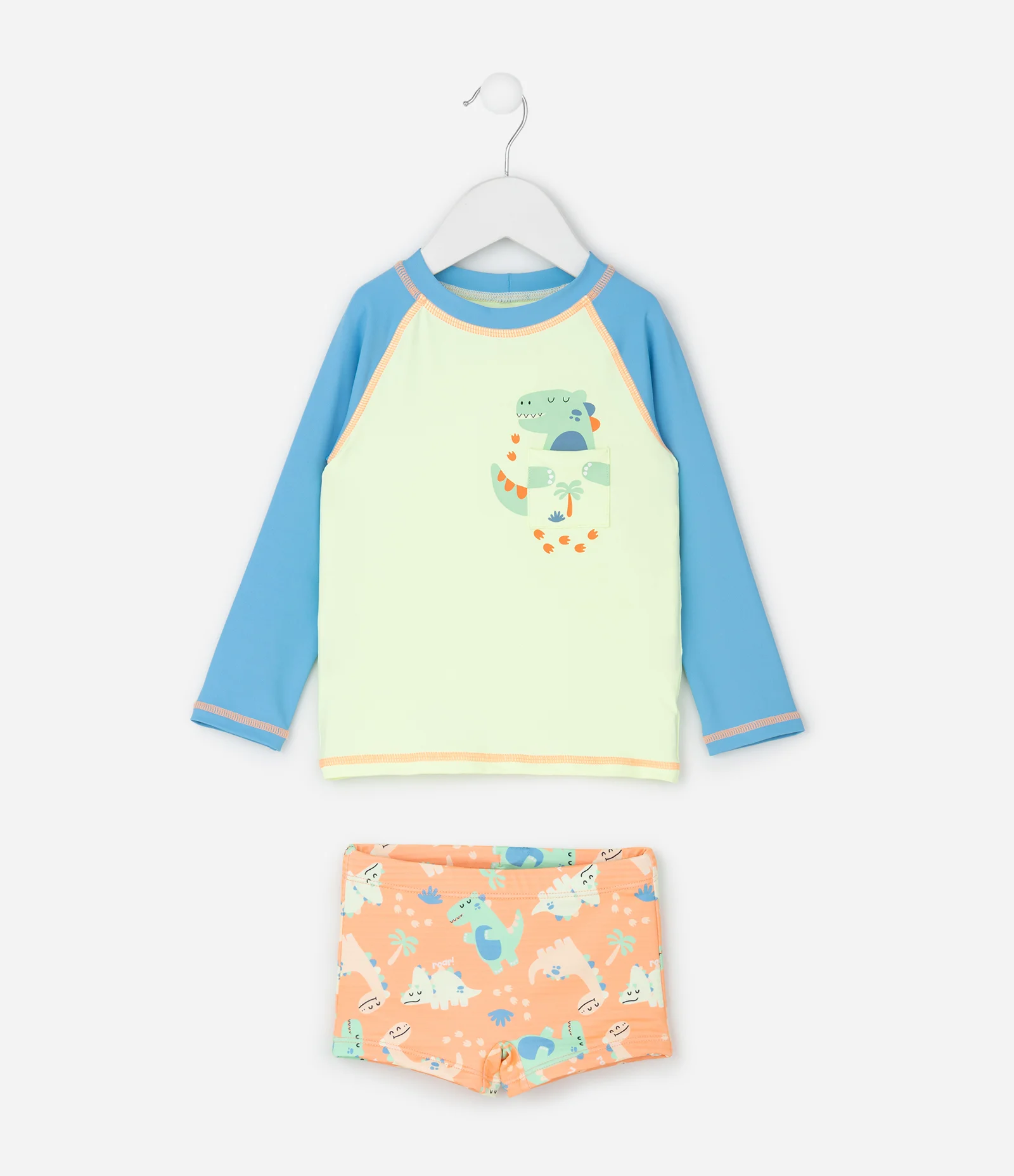 Conjunto Infantil Camiseta UV e Sunga Praia Tam 1 a 4 Verde 1