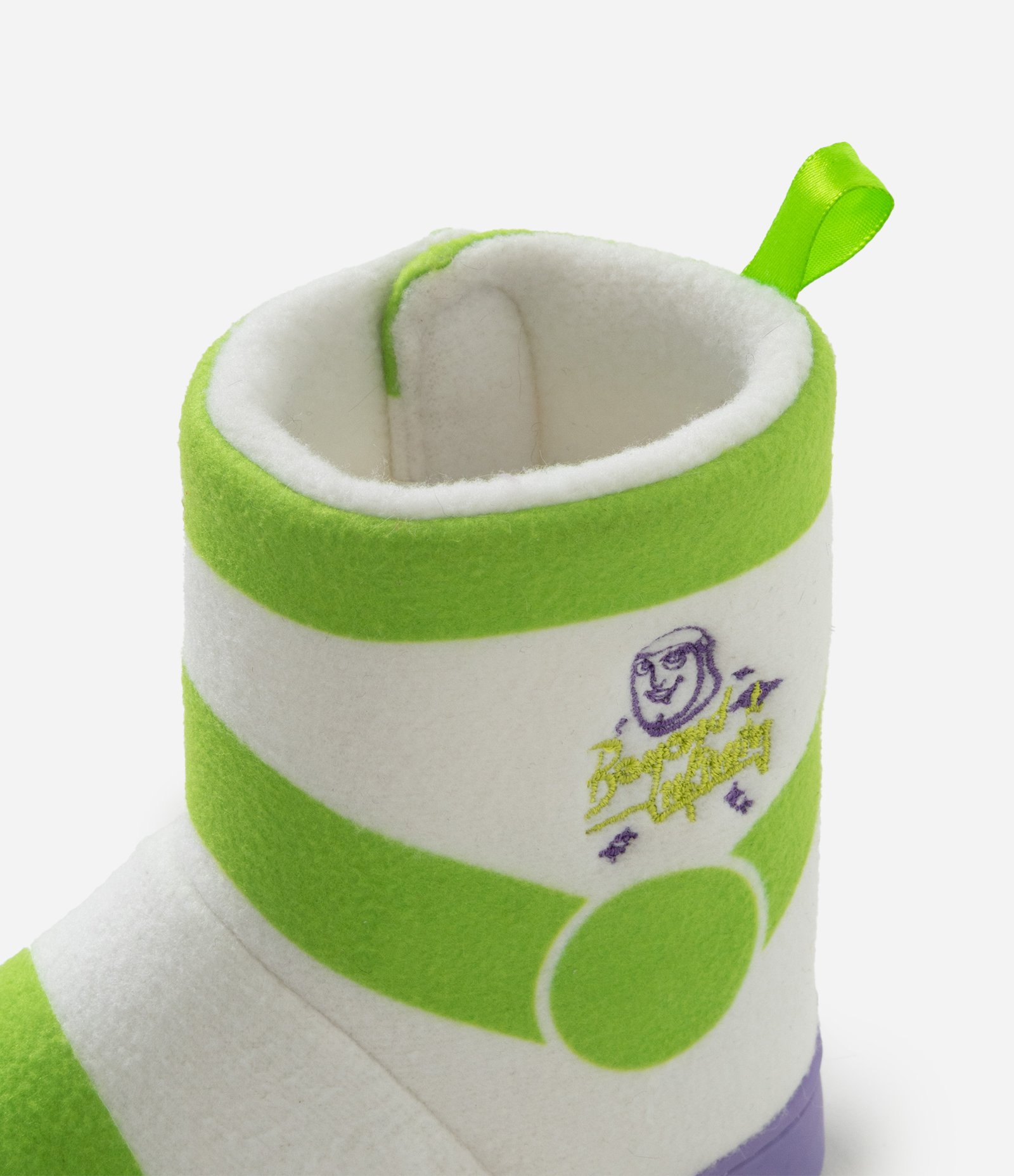 Pantufa Infantil Bota Fleece Buzz Lightyear – Tam 21 a 32 Branco/Verde 3