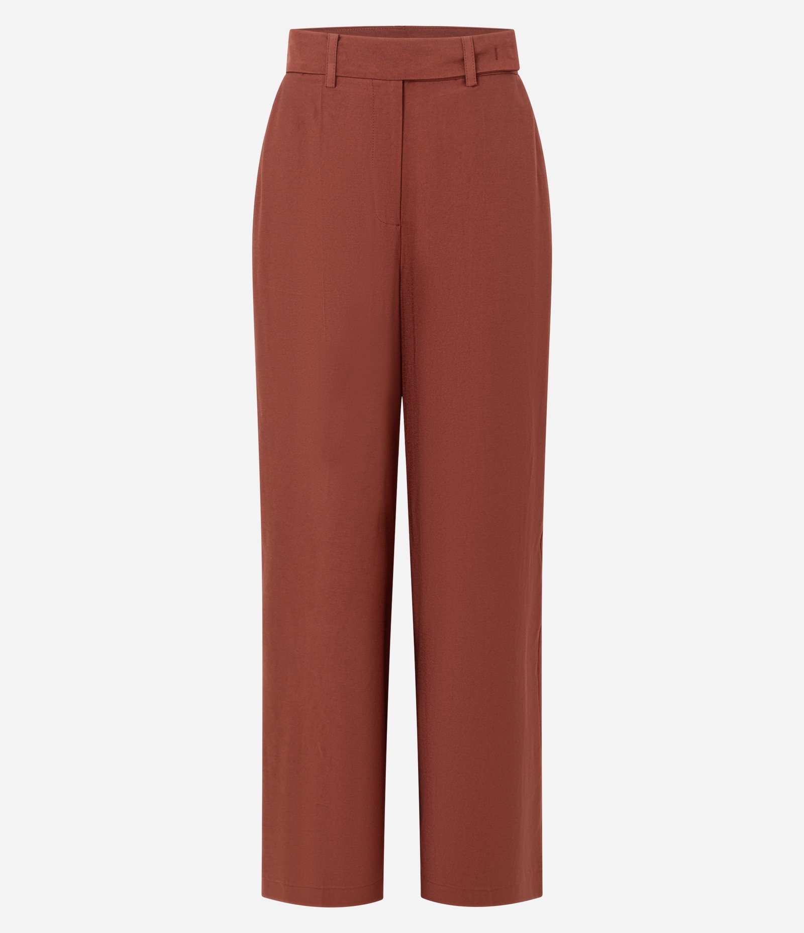 Calça Pantalona Alfaiatada com Cintura Alta Marrom 5