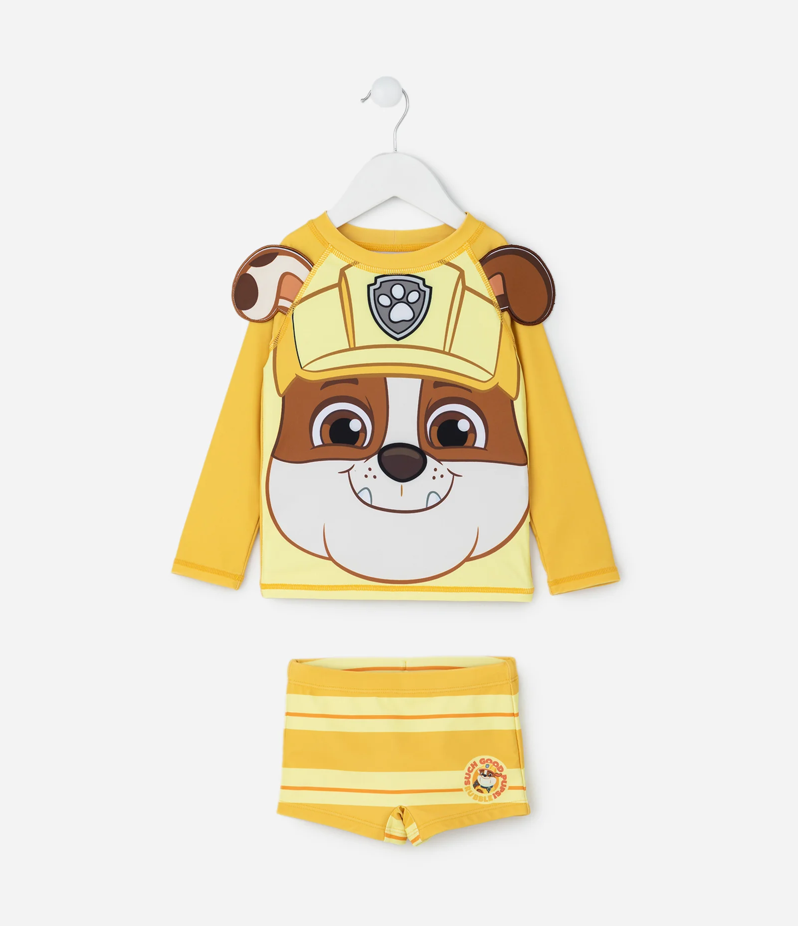 Conjunto Infantil UV com Camiseta e Sunga Rubble Patrulha Canina – Tam 2 a 6 Anos Amarelo 1