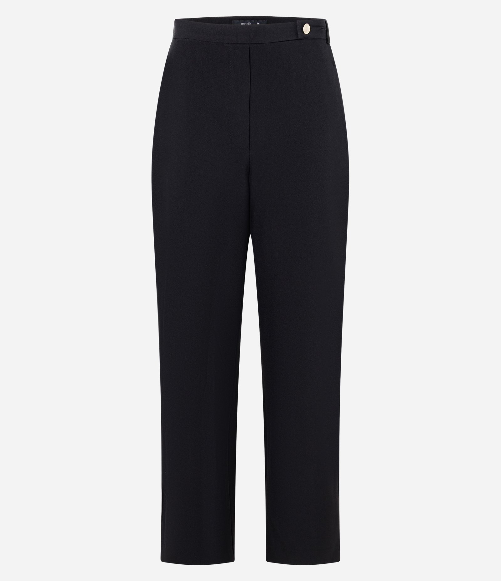 Calça Wide Leg Alfaiatada de Cintura Média com Traspasse no Cós Preto 1