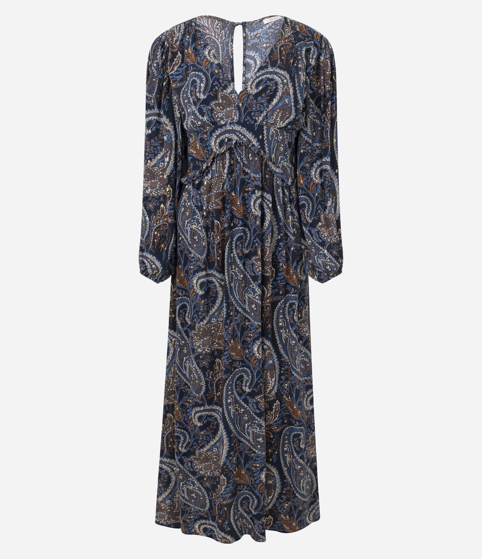 Vestido Midi em Viscose com Estampa Paisley Azul 1