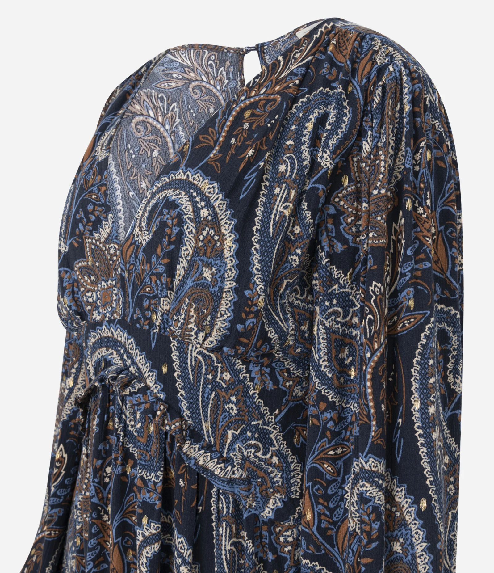 Vestido Midi em Viscose com Estampa Paisley Azul 2