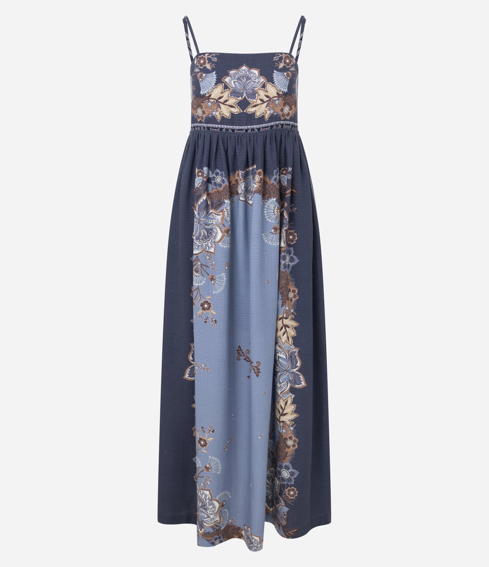 Vestido Midi em Viscolinho com Estampa Paisley Azul 5