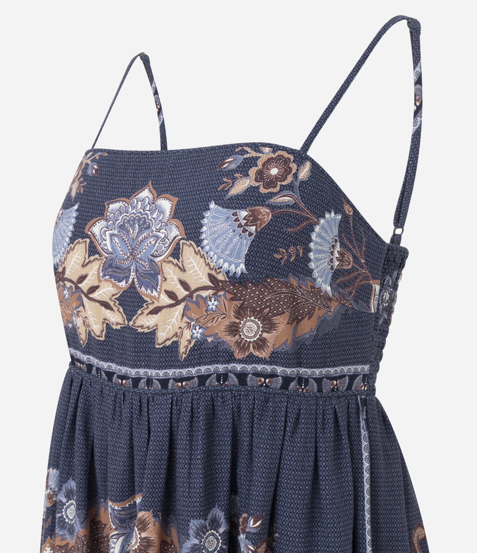 Vestido Midi em Viscolinho com Estampa Paisley Azul 6