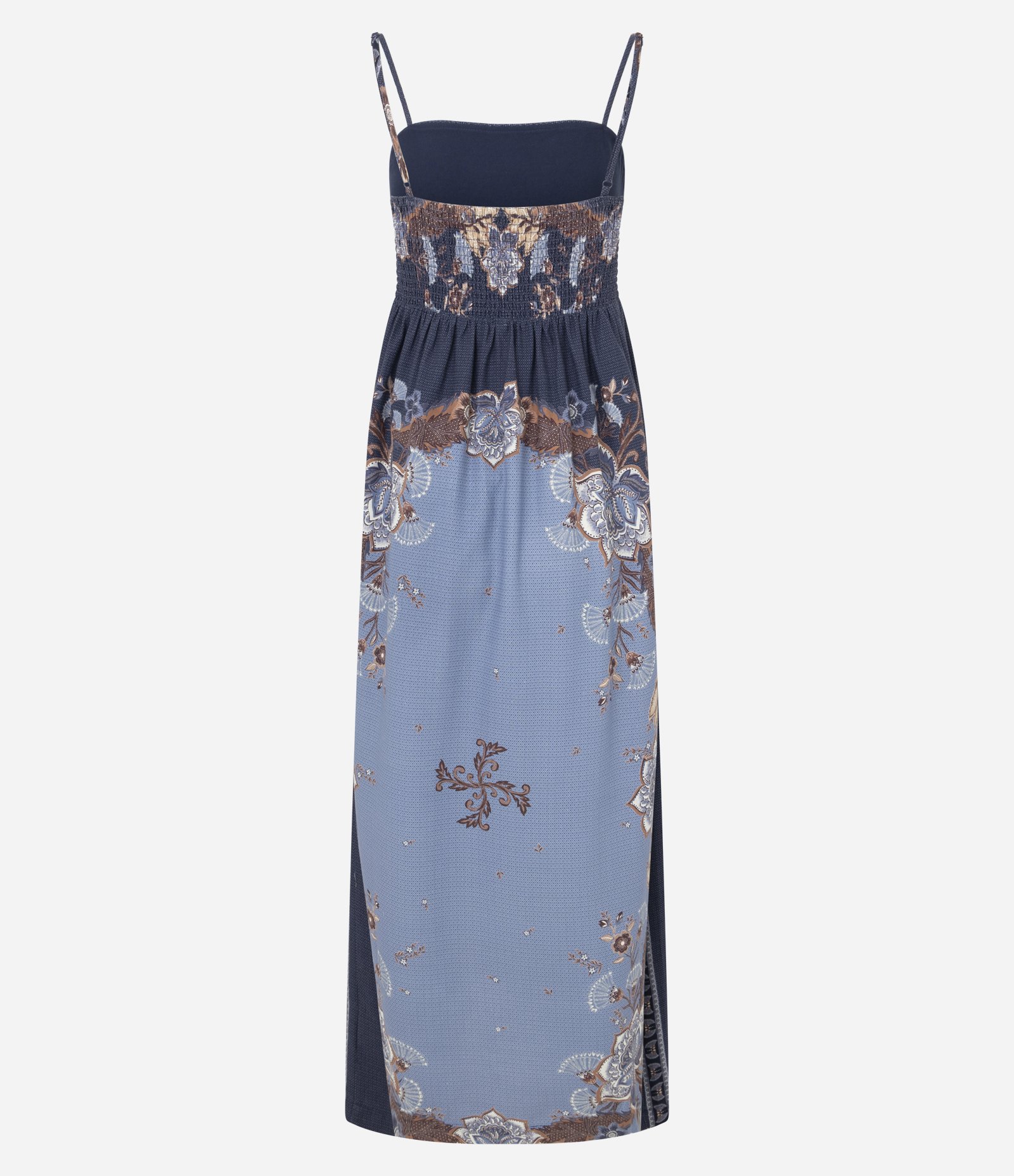 Vestido Midi em Viscolinho com Estampa Paisley Azul 7