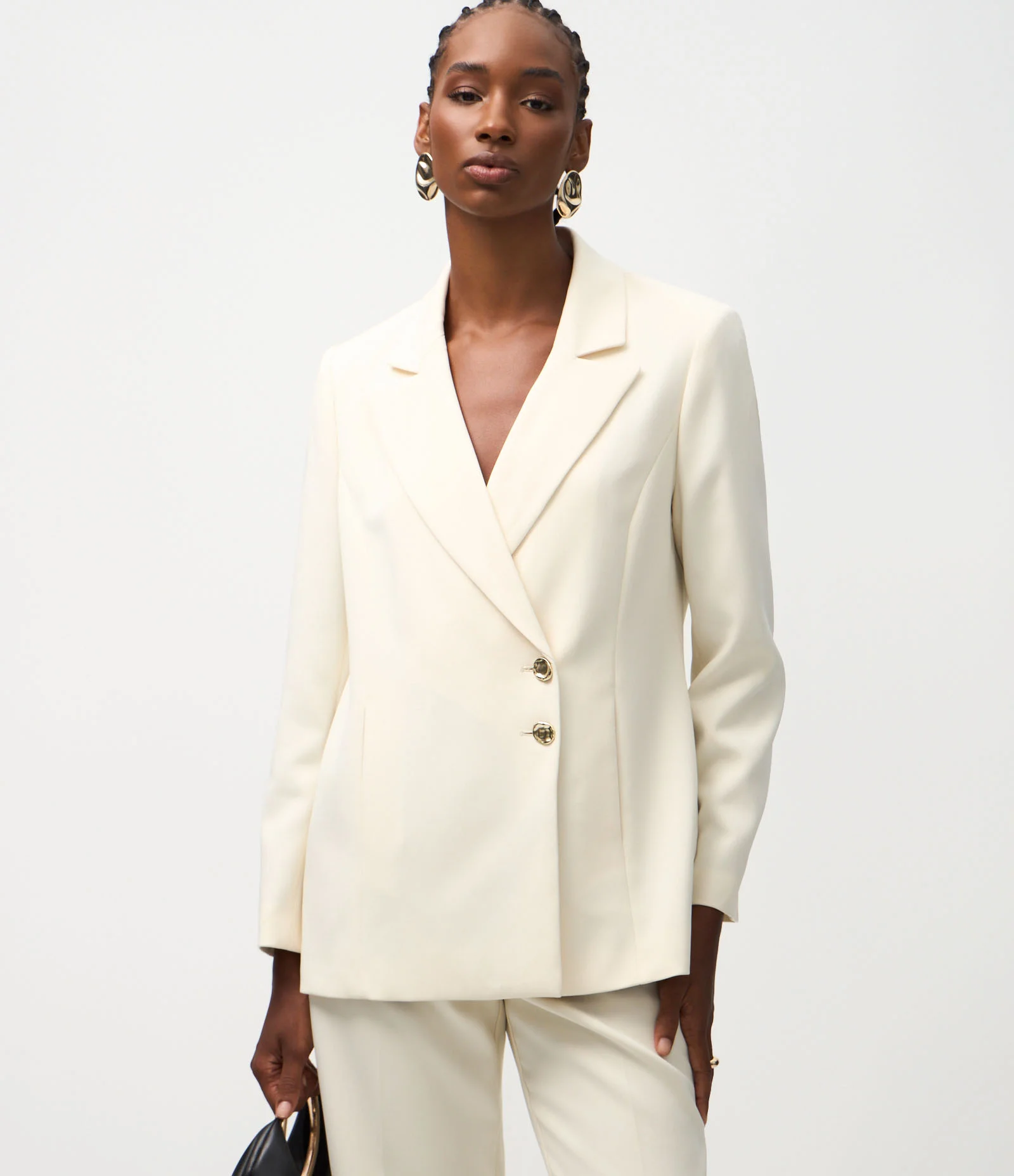 Blazer Oversized Alfaiatado com Abotoamento Transpassado Off White 3