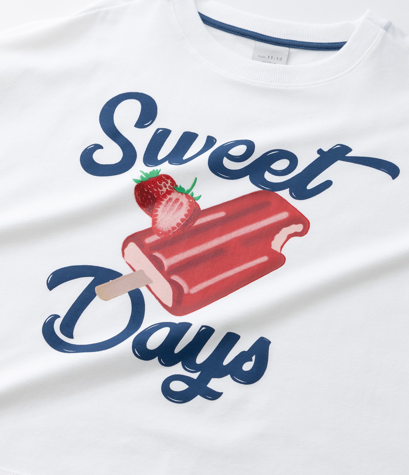 Camiseta Infantil Boxy com Estampa de Picolé  - Tam 7 a 16 Anos Branco 5