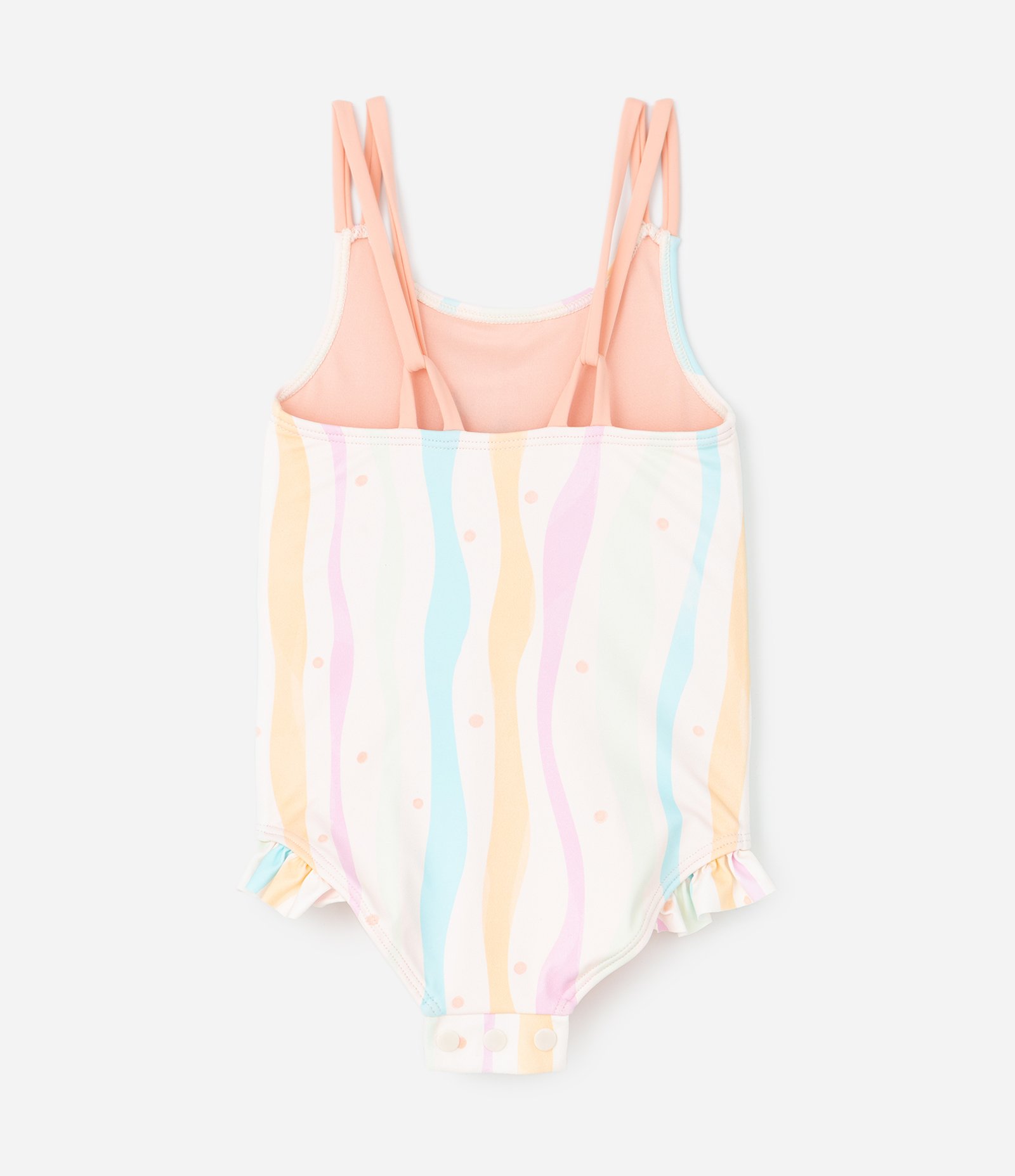 Maiô Infantil com Estampa Ondas e Flor – Tam 1 a 6 Bege 2