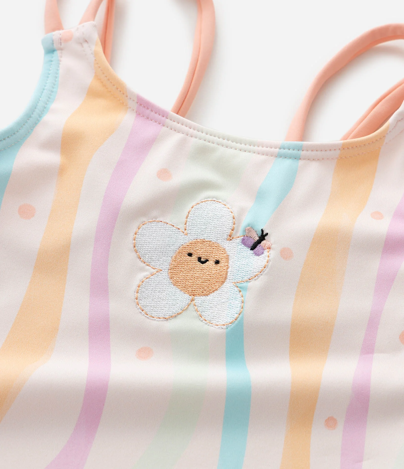 Maiô Infantil com Estampa Ondas e Flor – Tam 1 a 6 Bege 7