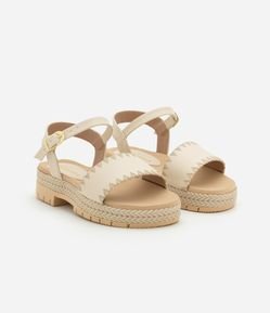 Sandália Infantil Platform com Detalhe de Crochê e Trançado - Tam 25 a 32