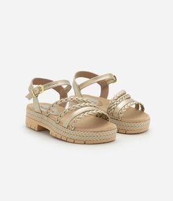 Sandália Infantil Flatform em PU Trançada - Tam 25 ao 32