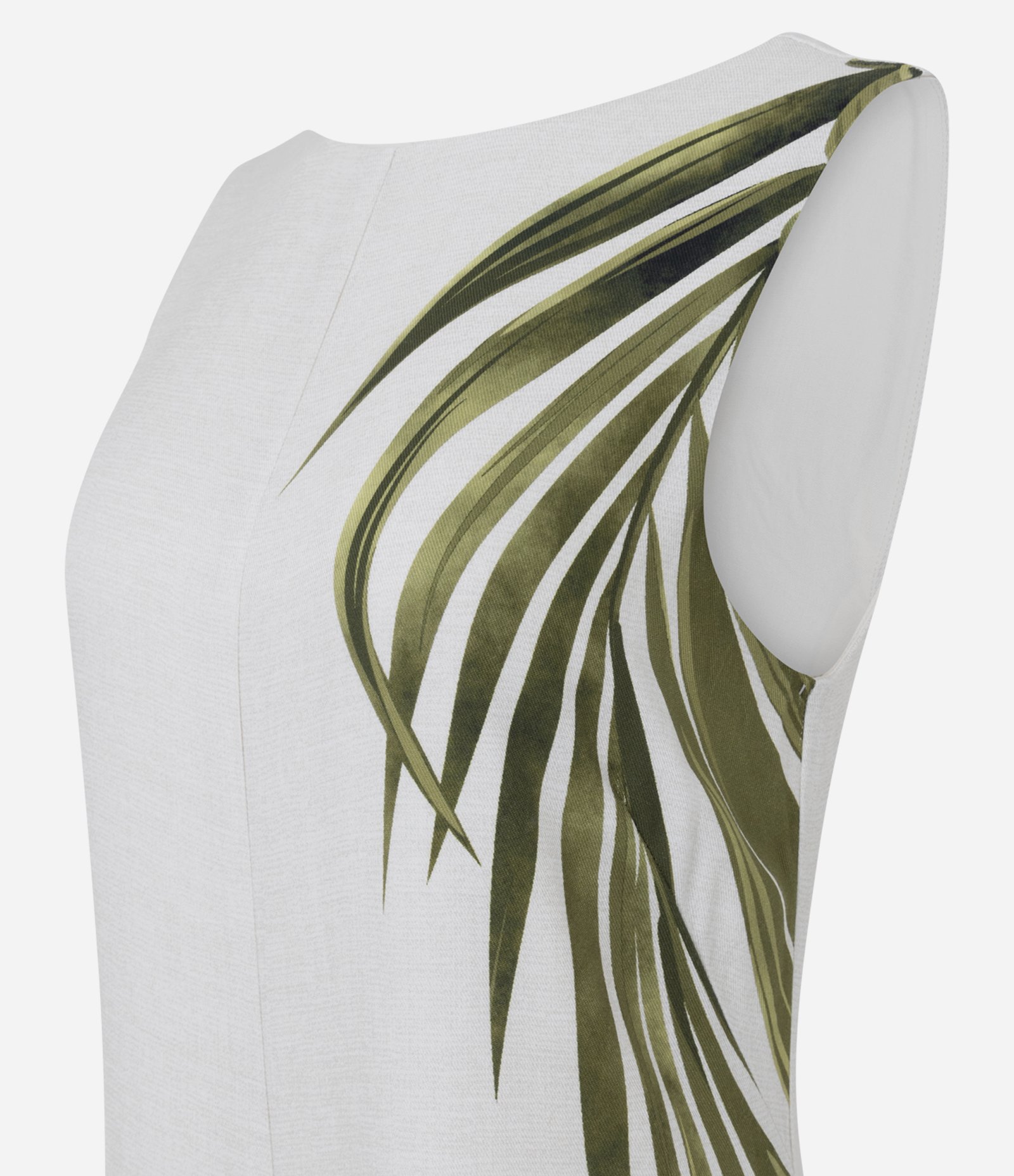 Macacão em Viscose com Estampa de Folhagem Branco 6