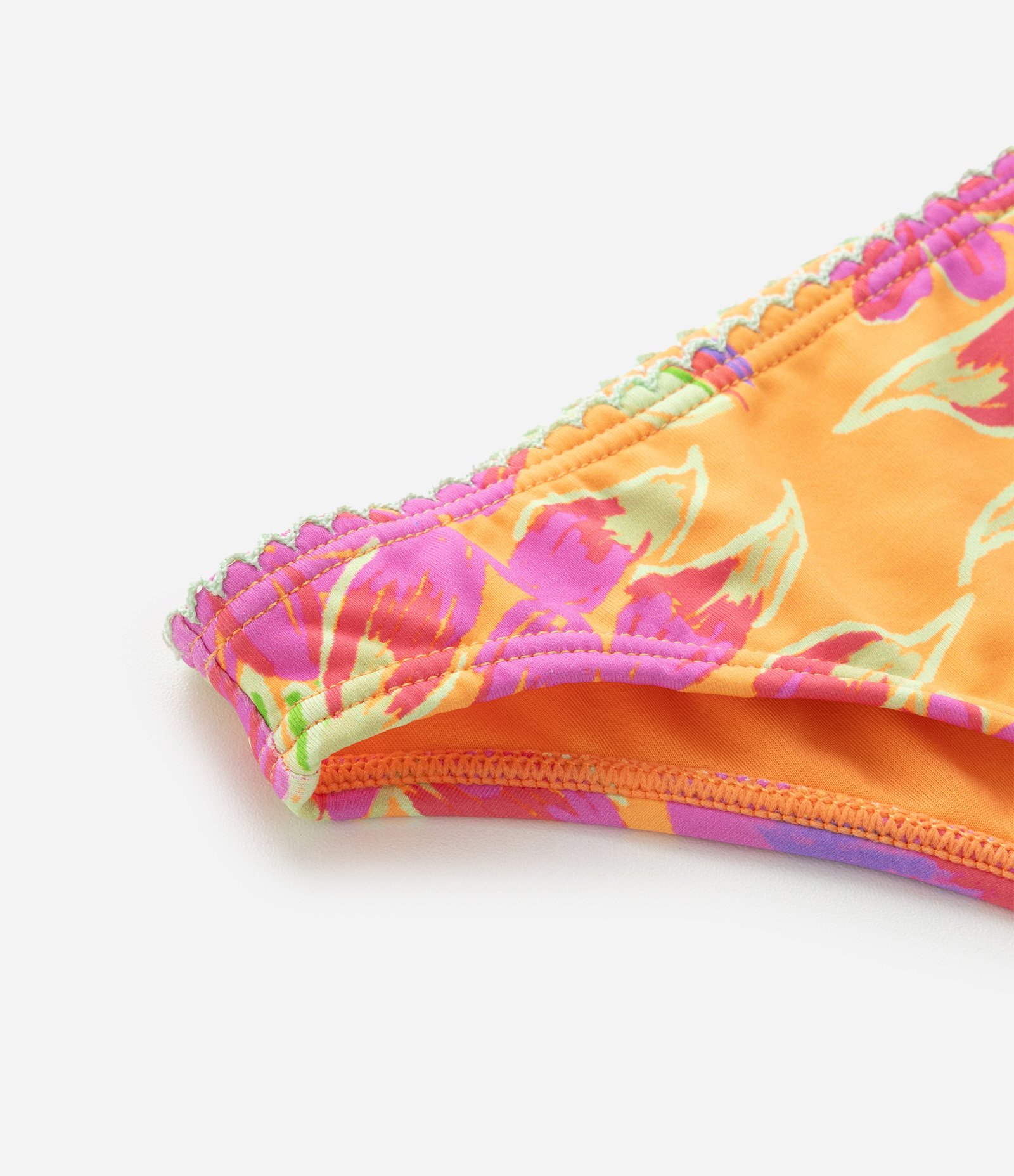Biquíni Infantil Top e Bottom com Babados e Estampa Floral – Tam 9 a 16 Anos Laranja 8
