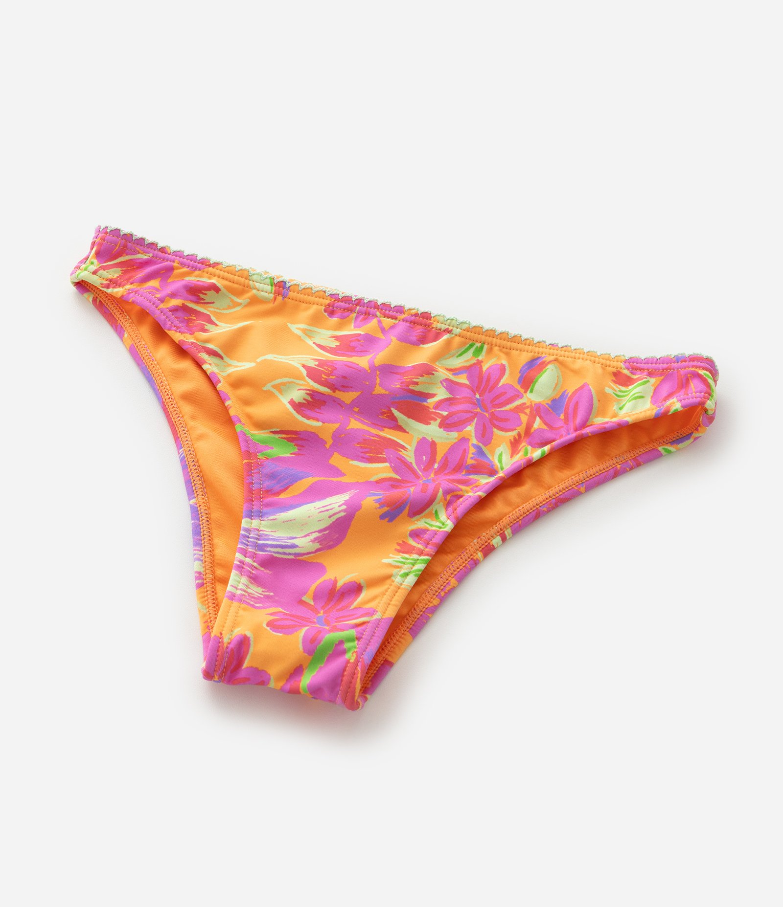 Biquíni Infantil Top e Bottom com Babados e Estampa Floral – Tam 9 a 16 Anos Laranja 9