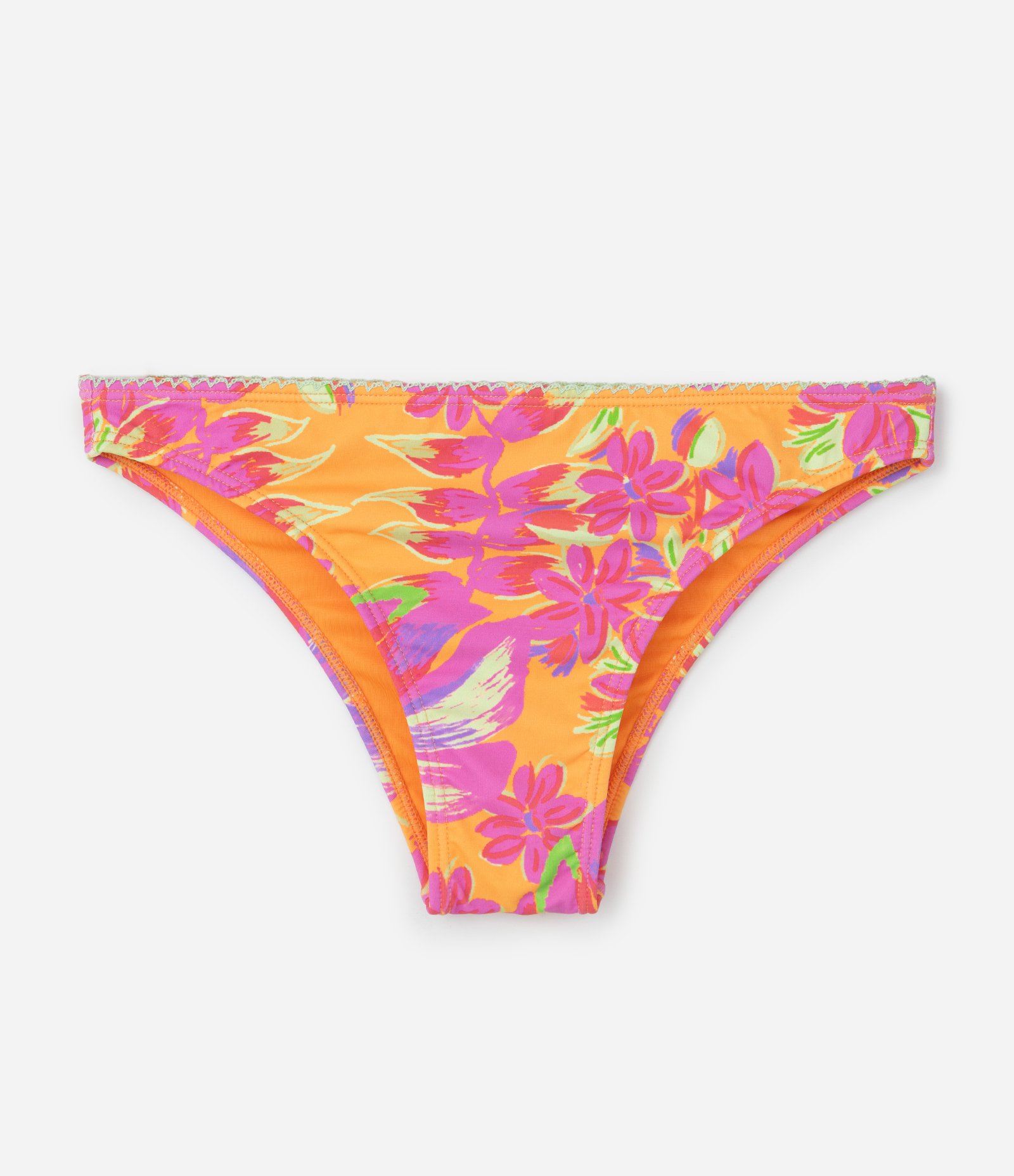 Biquíni Infantil Top e Bottom com Babados e Estampa Floral – Tam 9 a 16 Anos Laranja 3