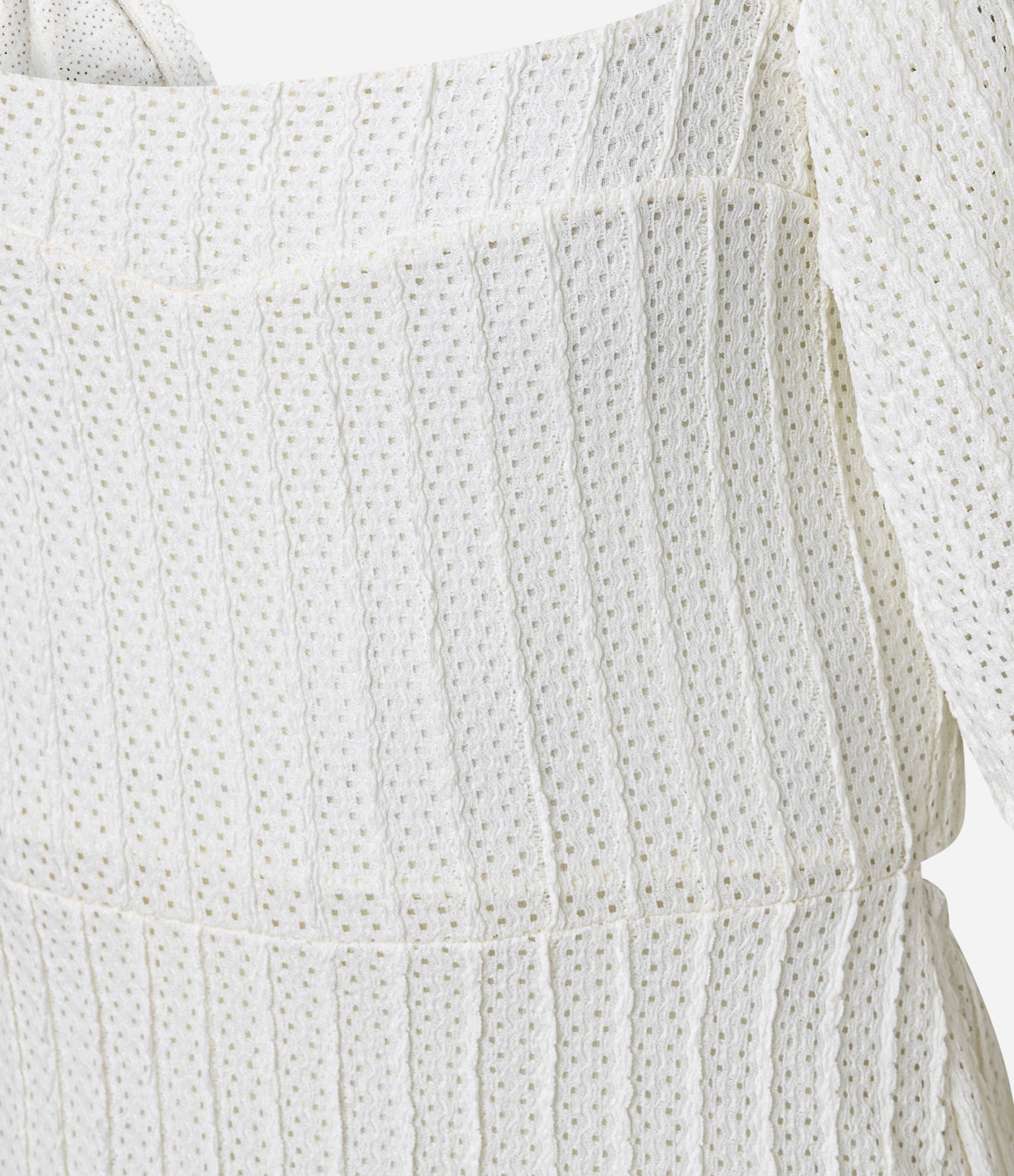 Vestido New Midi em Laise com Decote Quadrado Branco 7