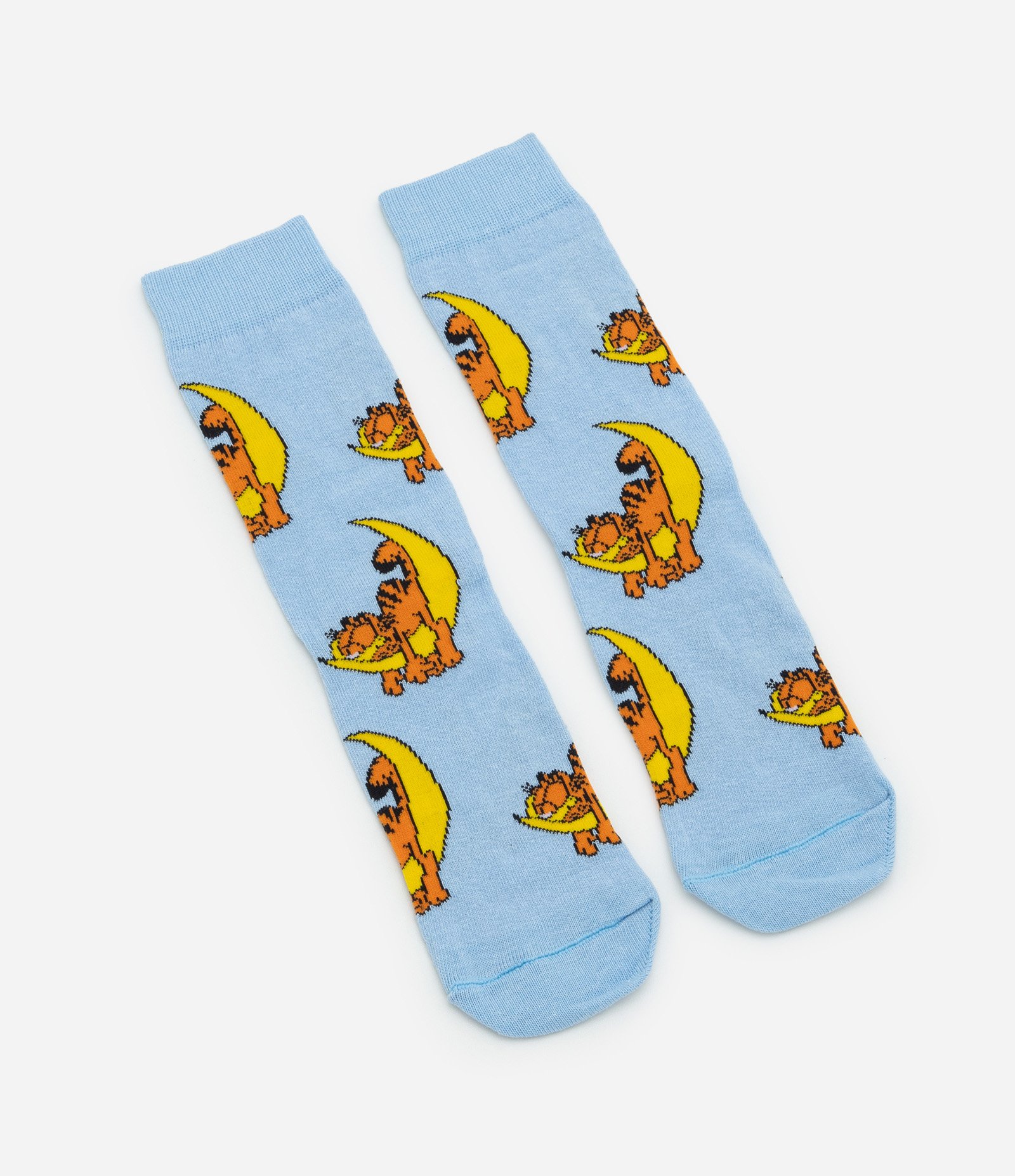 Meia Cano Alto em Algodão com Estampa Garfield na Lua Azul 4