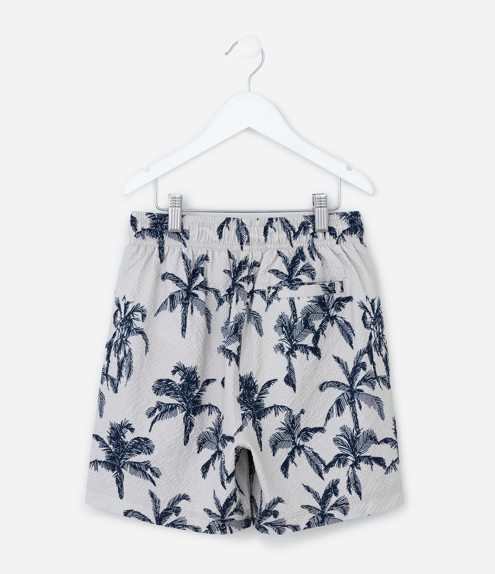 Bermuda Infantil de Banho com Estampa Tripical - Tam 5 a 14 Anos Bege/Azul 2