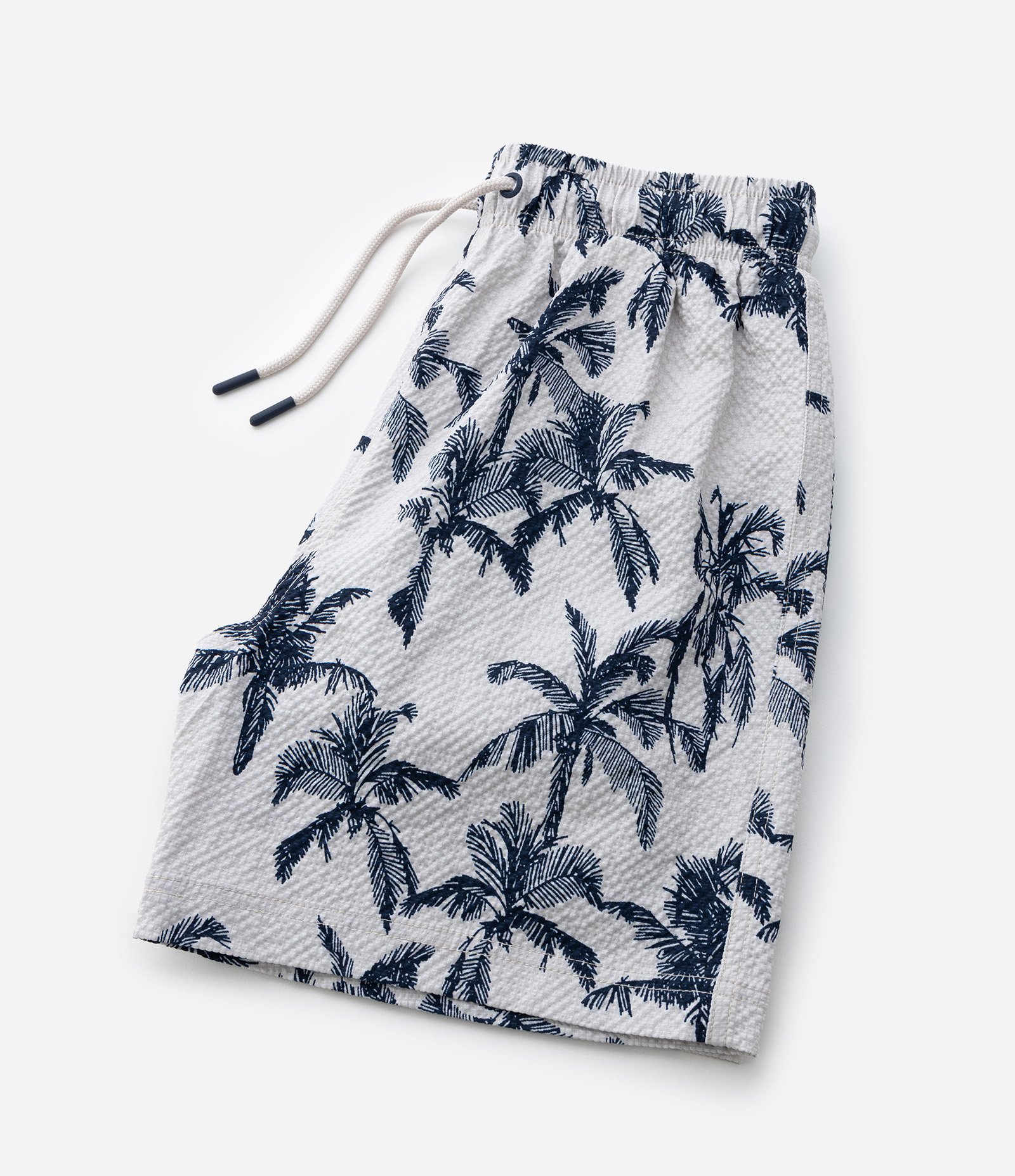 Bermuda Infantil de Banho com Estampa Tripical - Tam 5 a 14 Anos Bege/Azul 5