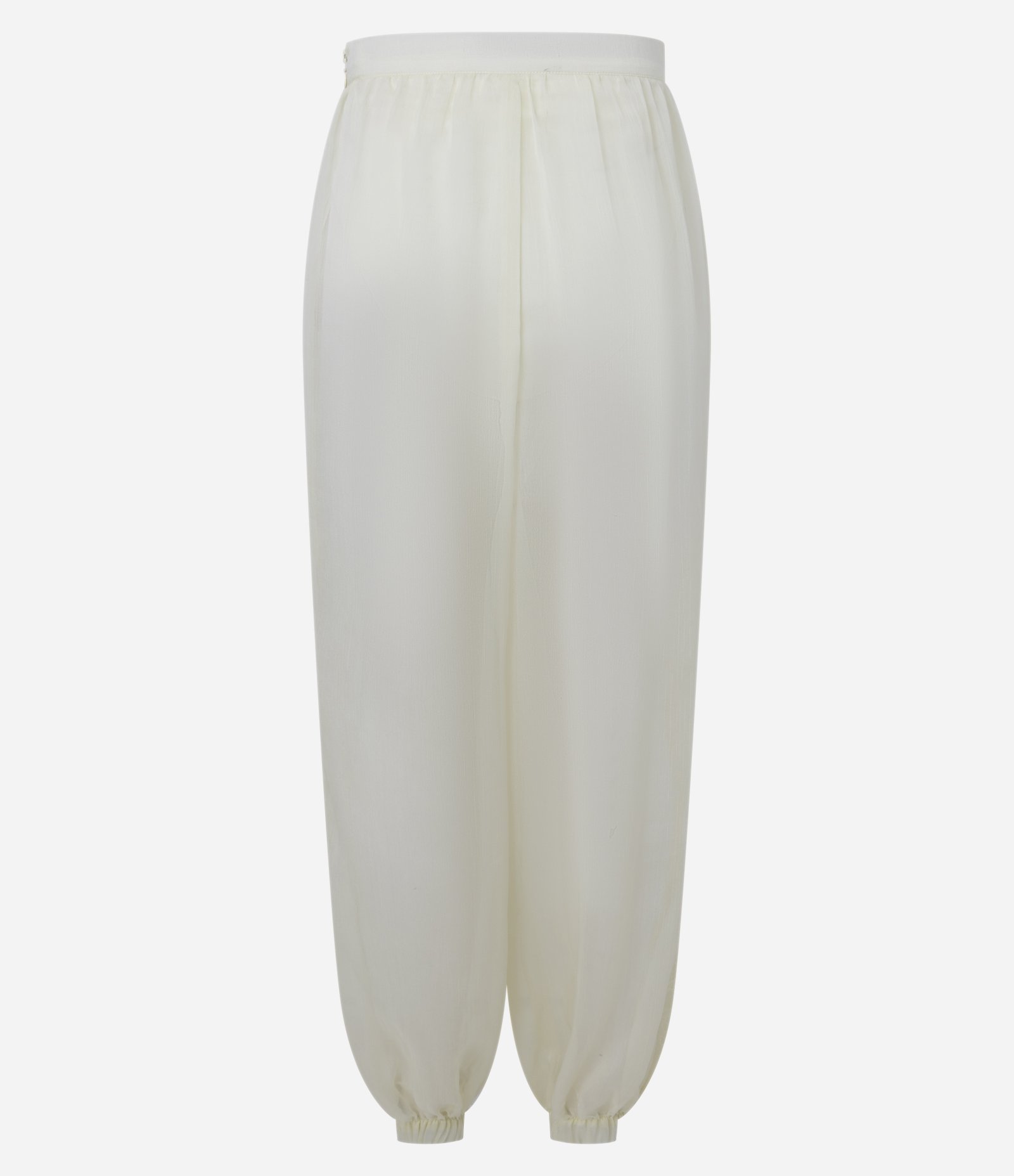 Calça Aladim em Chiffon com Renda Lateral Off White 3